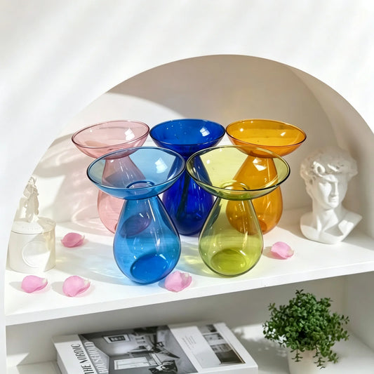 Colorful Glass Avocado Vase - Transparent Hydroponic Planter for Seed Sprouting, Modern Home Decor