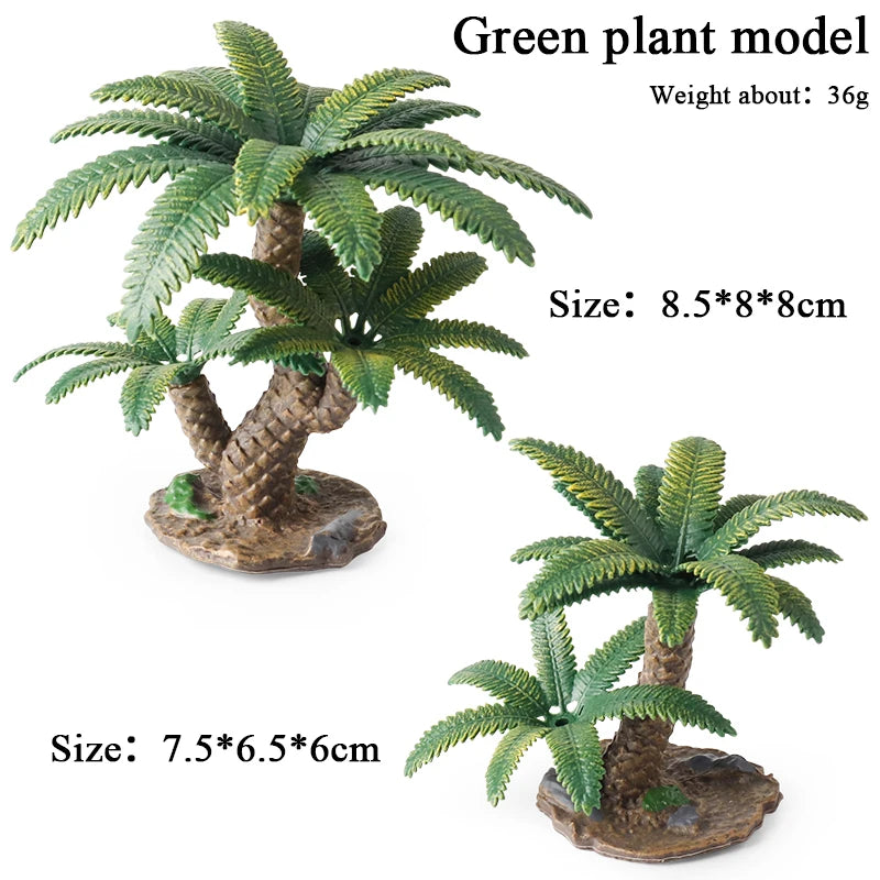 Oenux Simulation Home Decoration Stone Tree Stump Baobab Cacti Farm House Car Fence Accessory Animals Model Education Kids Toys