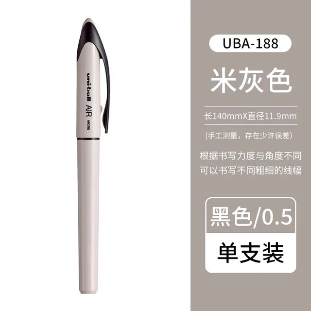 Uni Ball Air Micro Gel Rollerball Pen UBA-188 0.5/0.7MM Japanese Stationery Black Technology Straight Liquid Free Control Ink