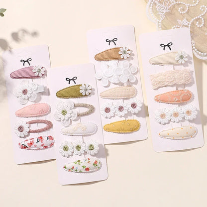 5/7pcs Baby Girl Hair Clips Set Cute Floral Bow Bunny Princess Hairpin for Toddler Girl Lovely Bang Side Clip Hair Accessories