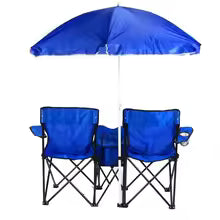 Double Camping Chair with Iron Frame Portable