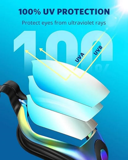 Swimming Goggles Professional Waterproof Swim Eyewear Glasses Anti-fog 100% UV Protection No Leaking For Adult Men Women Youth