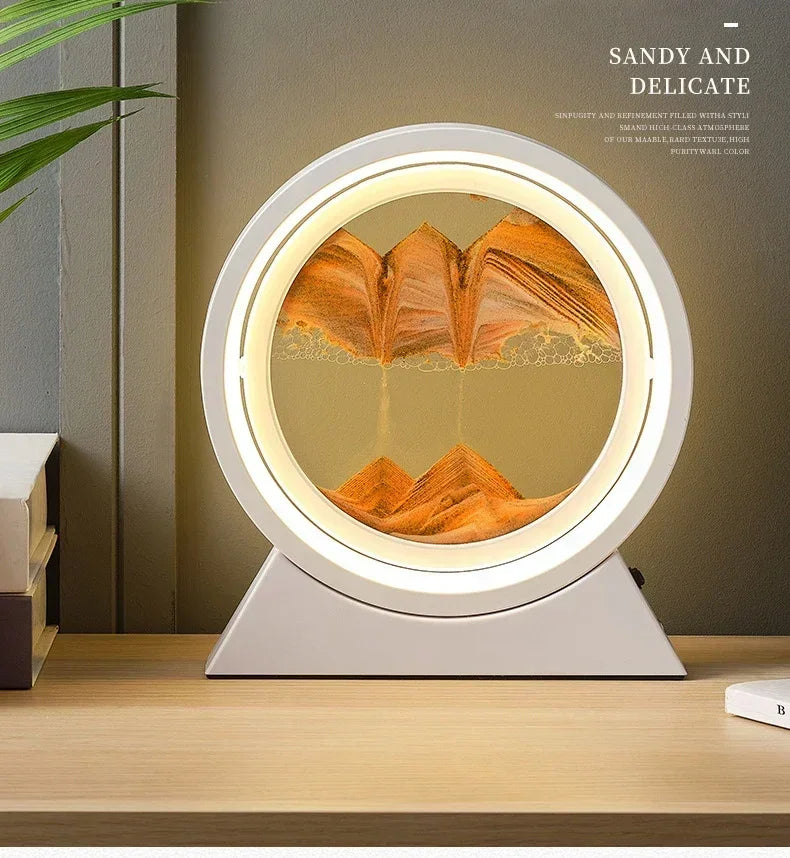 Sandscape Kinetic Sand Art Picture Quicksand Table Lamp Dynamic Liquid Hourglass Moving Sand Painting Flowing Sand Home Decor