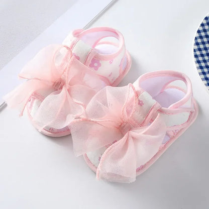 New Children Summer Clogs 0-18M Flower Newborn Infant Baby Girl Princess Bowknot Sandals Toddler Soft Crib Walkers Casual Shoes