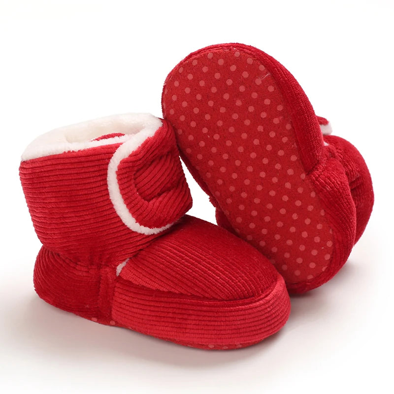 Winter Baby Cotton Shoes Thick Plush Snow Boots Soft Casual Walking Shoes for 0-18 Month Old Comfortable Toddler Footwear