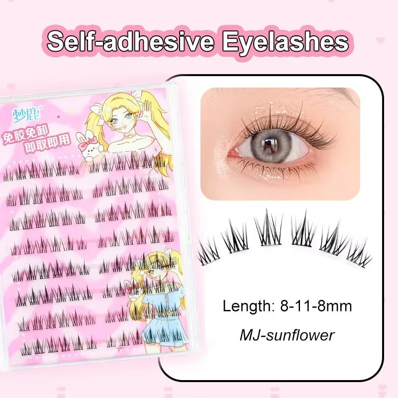 Self Adhesive Eyelashes Cluster Lashes No Glue Individual Lashes Soft Lash Clusters Reusable Self Adhesive Lashes Makeup