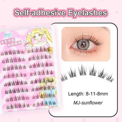 Self Adhesive Eyelashes Cluster Lashes No Glue Individual Lashes Soft Lash Clusters Reusable Self Adhesive Lashes Makeup