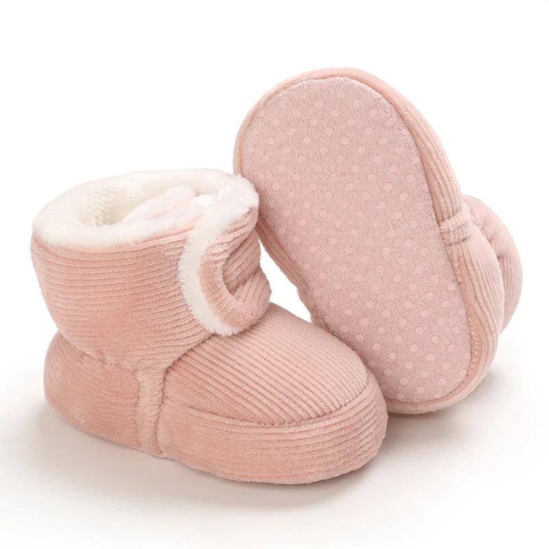 Winter Baby Cotton Shoes Thick Plush Snow Boots Soft Casual Walking Shoes for 0-18 Month Old Comfortable Toddler Footwear