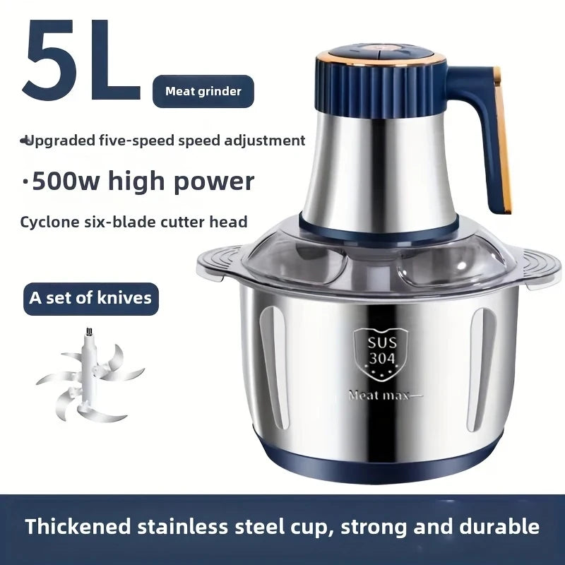 304 Stainless Steel Multifunctional Electric Food Processor 2L 3L 5L Meat Grinder Mincer Vegetable Chopper Slicer 220V EU Plug