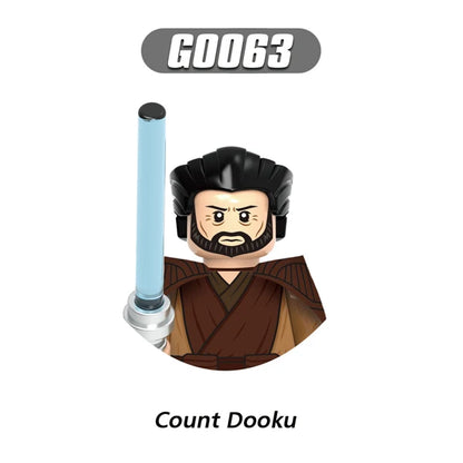 Jedi Temple Guard Building Blocks Count Dooku Mini Mace Windu Figurine Ahsoka Tano Bricks Qui-Gon jinn Figure Kids Toys G0108
