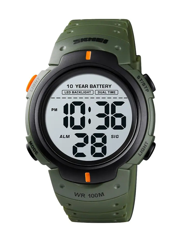 Skmei Led Light Display Chrono Digital Sport Watches Mens 10bar Top Waterproof Wristwatch 10 Year Battery Life Alarm Date Clock