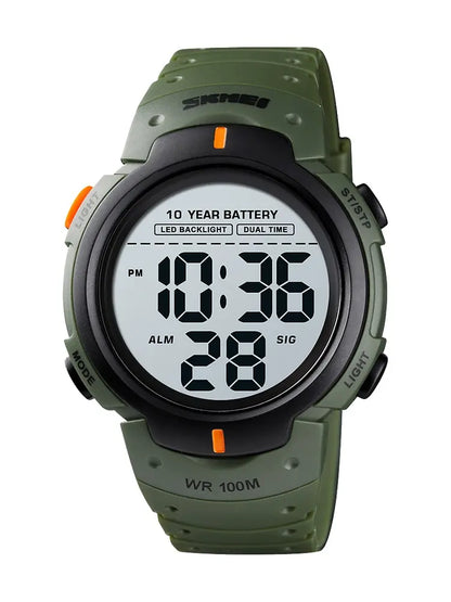 Skmei Led Light Display Chrono Digital Sport Watches Mens 10bar Top Waterproof Wristwatch 10 Year Battery Life Alarm Date Clock