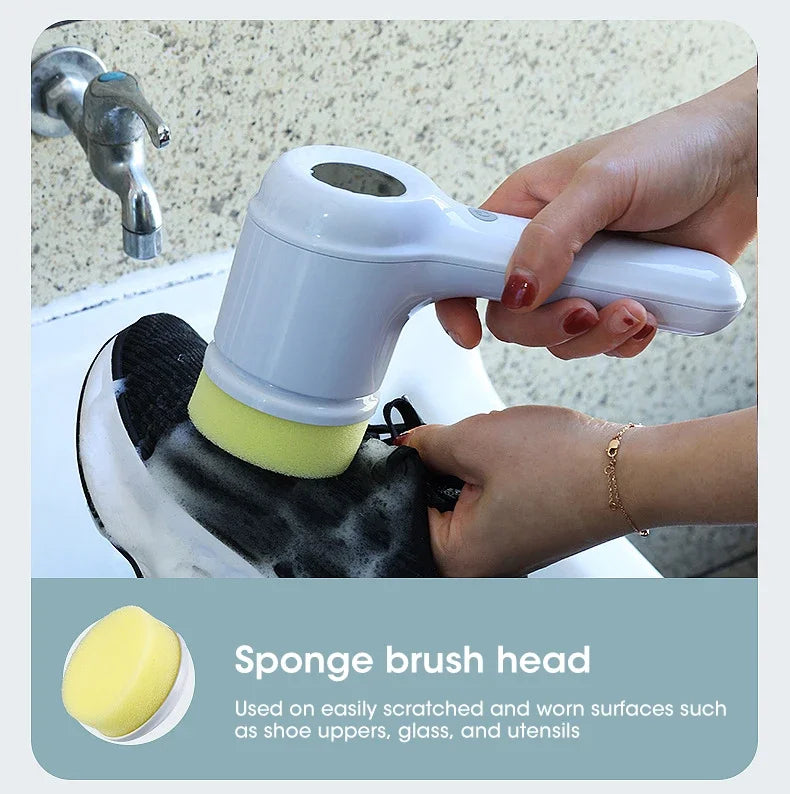 2025 Cordless Electric Spin Scrubber - 5 Brush Heads, IPX7 Waterproof, Rechargeable Bathroom Cleaner for Tile/Shower/Grout