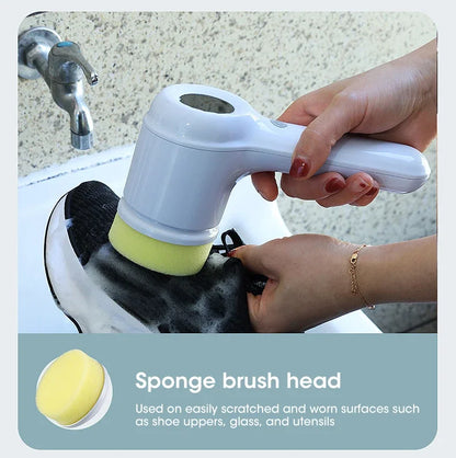 2025 Cordless Electric Spin Scrubber - 5 Brush Heads, IPX7 Waterproof, Rechargeable Bathroom Cleaner for Tile/Shower/Grout