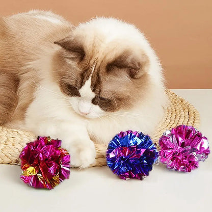 1/5/10pcs 5.5cm Ringing Paper Ball Pet Cat Toys Interactive Pet Products Cat And Dog Interactive Ball Toy Household Pet Supplies
