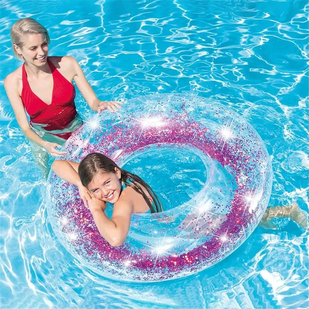 Water Raft Fun Inflatable Transparent Swimming Ring Safety Float Circle Pool Toys Swimming Pool