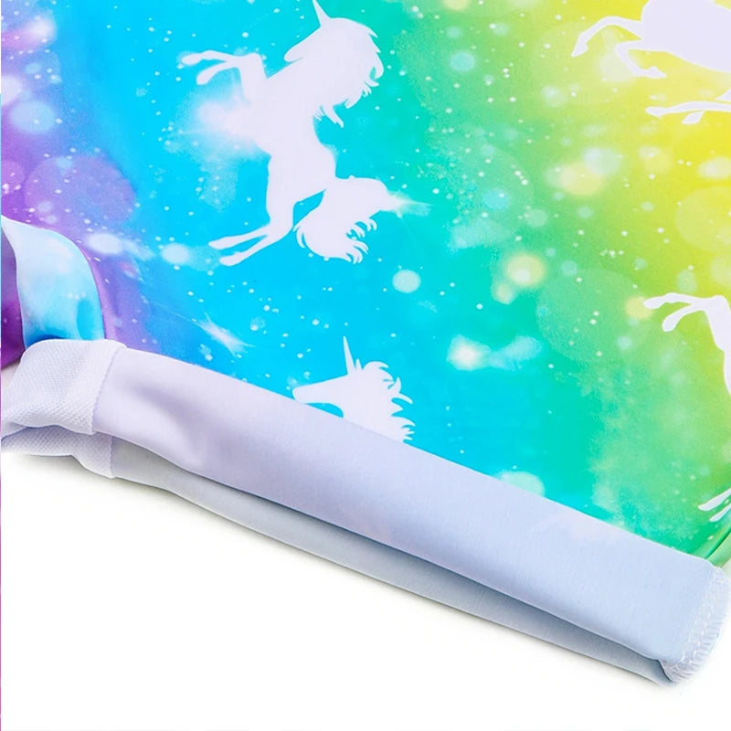 Swimsuit For Girl's Gradient Tie Dye Children Long Sleeve Rash Guard Kids Swimming Suit Pool/Beach Girl Swimwear For 3-12Year