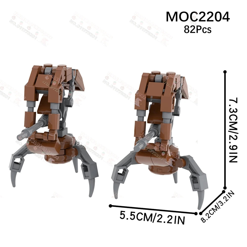Sci-Fi Movie Series Droid Building Blocks Creative Mini Collector Turret Robot Annihilator Robot Model Bricks Toys For Kids Gift