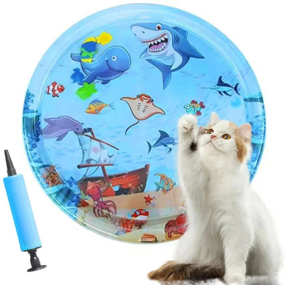 Sea Ocean Water Mat Sensory Water Mat Thickened Inflatable For Cat Pet Supplies Cleaning Cooling Mat Summer Cat Pets Accessories