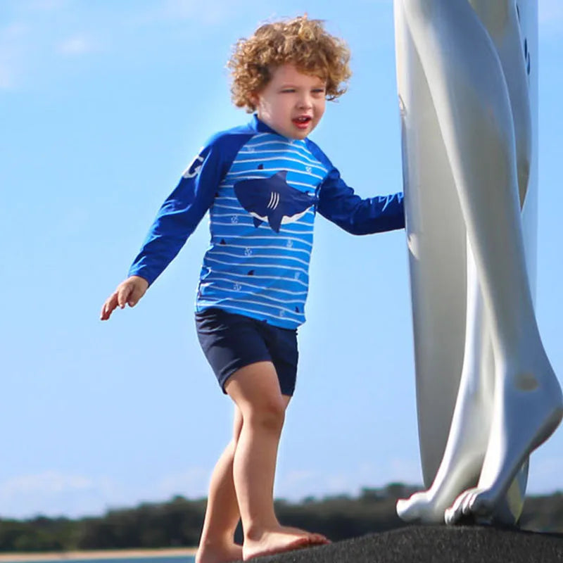 Boys Girls Swimsuit for Kids Toddler 2 to 3 4 5 6 7 8 Years Cute Shark Children's Swimwear Suit Tops+Shorts 2pieces Swim Outfits