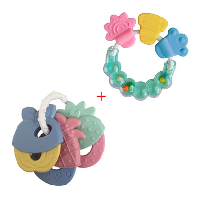Silicone Teethers for Baby Things Newborn Chews Food Grade Teethers Training Bed Toy  Baby fruit item Feeding Infant Rattle