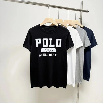 RLauren T-shirt New Polo1967 Logo Korean Popular Clothes Short Sleeve Woman Clothing Tops Women's Tops for Summer