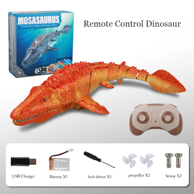 2.4G Remote Control Dinosaur Kid Mosasaurus Diving Toy Rc Boat Outdoor Toy Water For Swimming Pool Bathroom Bath Toys For Kids