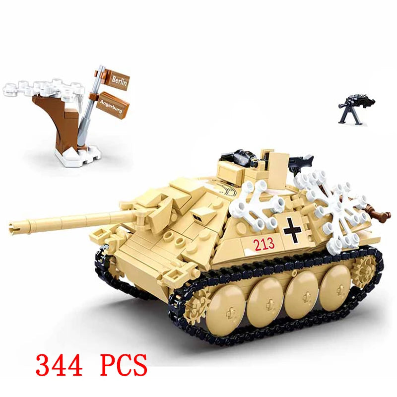 Military Vehicles Tank Sets SWAT Army City Police T34 Model Building Blocks DIY Brick Kids Toys Classic World War II WW2