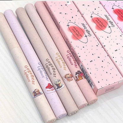 Light sweet and soft fog lipliner outlines the lip shape, lasting, not easy to fade, not take off makeup, nude pink lip liner