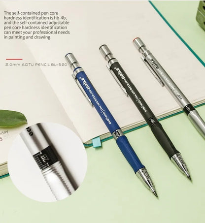 2.0mm Mechanical Pencil Black / Color Lead Refill 2B Sketching Pencil Art Sketch Painting Writing For School & Office Stationery