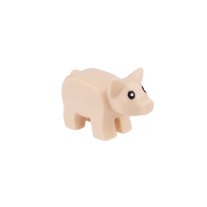 City Animal Zoo Farm Series Building Blocks Street View Panda Brown Bear Cat Pig Long Wool Sheep Cow Cattle Pet Bricks Toys Kids