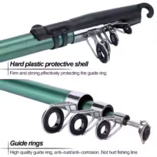 Spinning Fishing Rod and Reel Combo1.8M Telescopic Rod with 5.2:1 3BB Fishign Reel Max Drag 5kg Full Fishing Kit