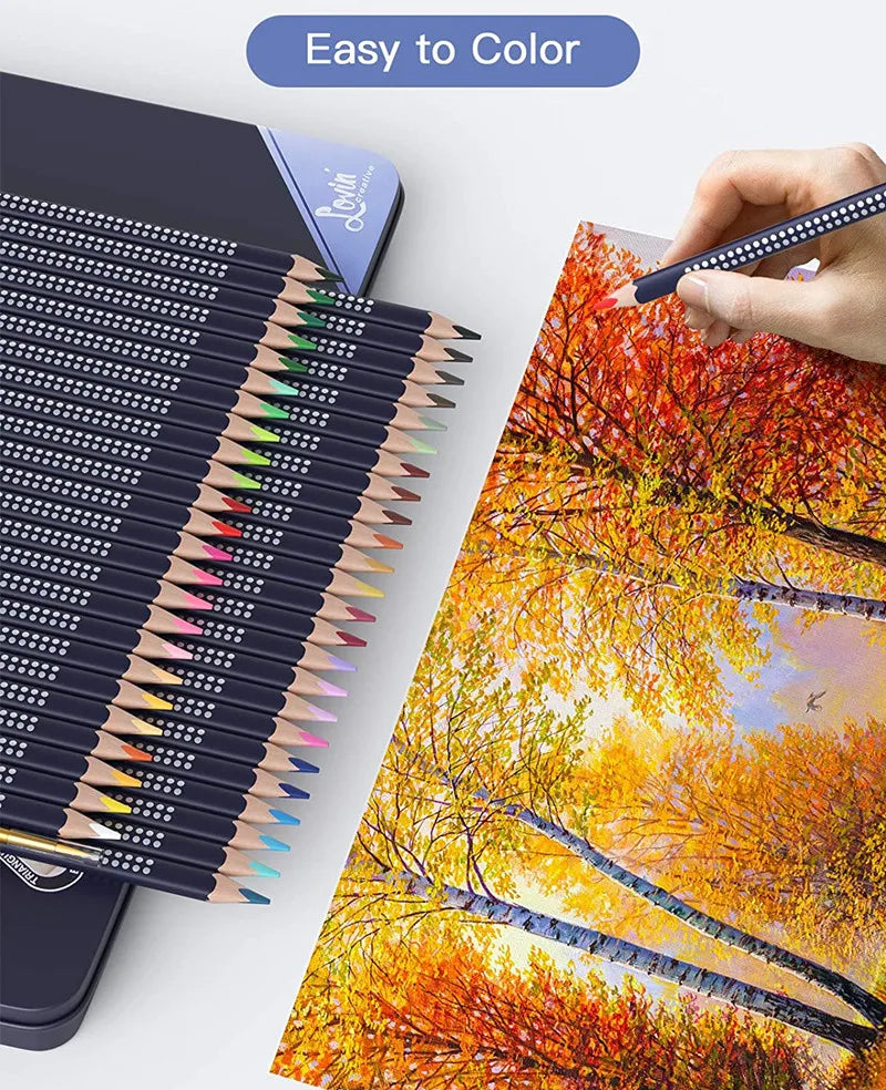 Professional Watercolor Pencil Set 12/36/48/72/120 Coloured Pencils Water Soluble Sketching Pencils with Brush Art Supplies