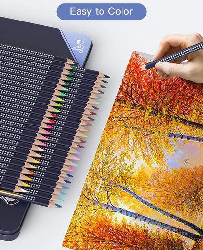 Professional Watercolor Pencil Set 12/36/48/72/120 Coloured Pencils Water Soluble Sketching Pencils with Brush Art Supplies