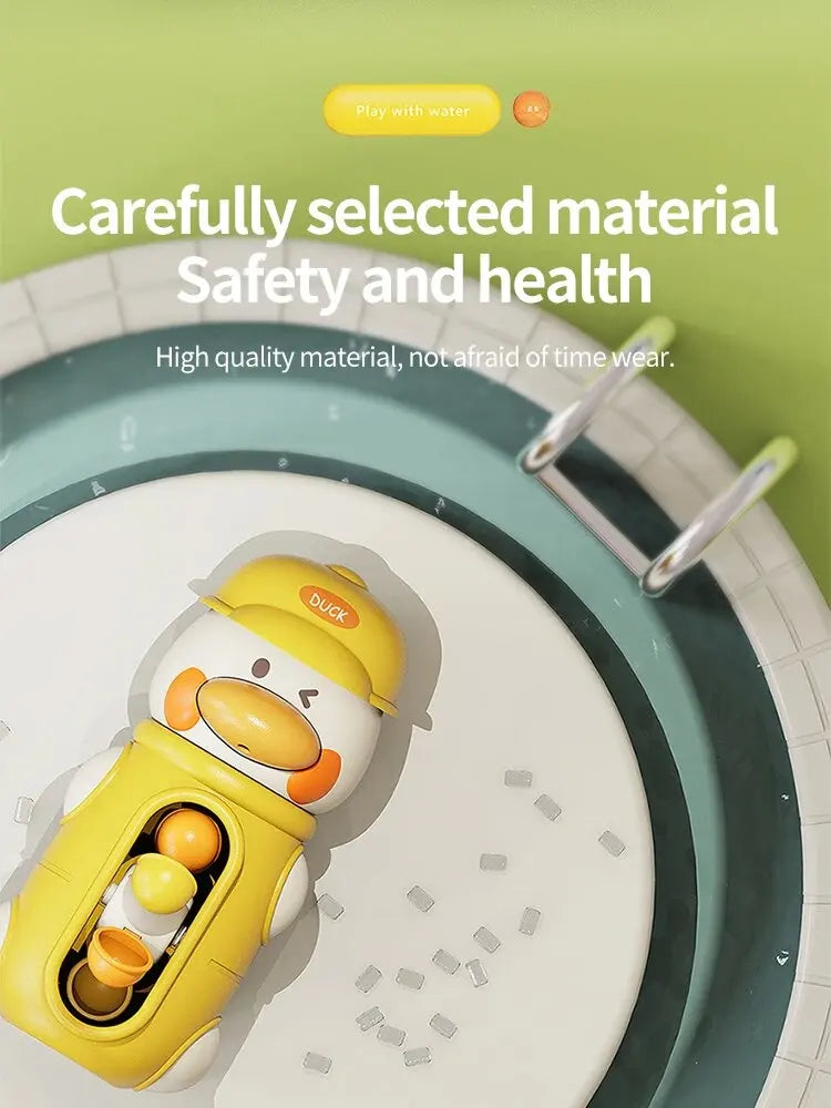 Bath Bathtub Toys for Toddlers 1 2 3 Years Old Duck Rotatable Waterwheel Bathroom Strong Suckers Water Scoop Fun Bath Toys Gifts