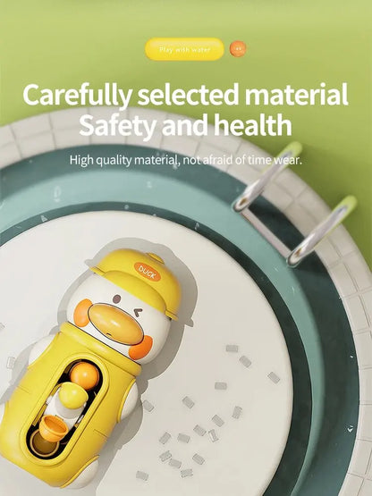 Bath Bathtub Toys for Toddlers 1 2 3 Years Old Duck Rotatable Waterwheel Bathroom Strong Suckers Water Scoop Fun Bath Toys Gifts