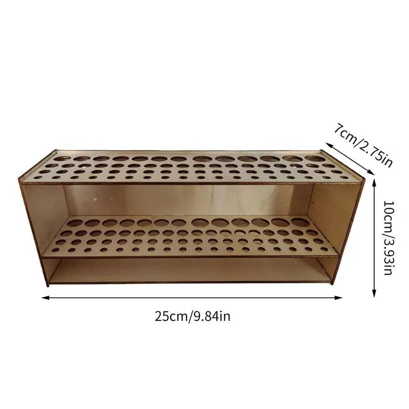 67Holes Paintbrush Holder Stand Wooden Paint Brush Stand Desk Organizer Wall Mounted Makeup Brush Shelf For Painting Supplies