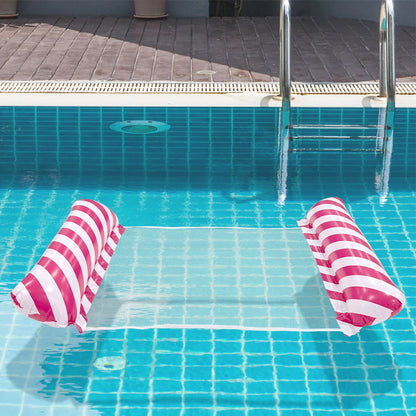 1pc Inflatable  Multi-Purpose Striped Floating Bed , Portable Water Lounge Raft for Swimming Pool Beach, Summer Relaxation