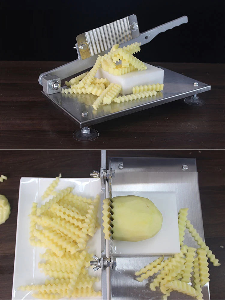 Commercial Vegetable Heavy Duty Professional Potato Slicer Tool Kattex French Fry Cutter Wave Potato Slicer Cutter
