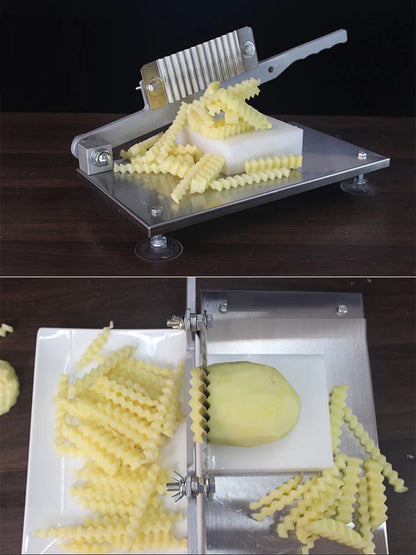 Commercial Vegetable Heavy Duty Professional Potato Slicer Tool Kattex French Fry Cutter Wave Potato Slicer Cutter