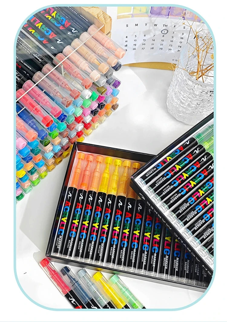 Guangna 360 288 Colors Acrylic Markers Brush Pens Fabric Rock Painting Pen Stone Ceramic Glass Wood Making school Art Supplies