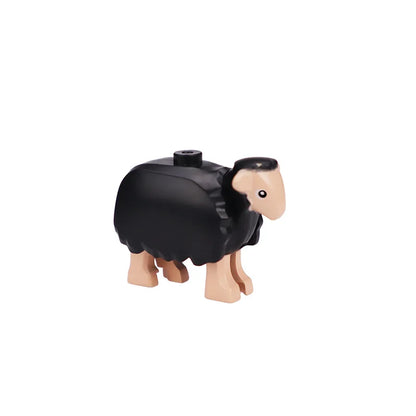 City Animal Zoo Farm Series Building Blocks Street View Panda Brown Bear Cat Pig Long Wool Sheep Cow Cattle Pet Bricks Toys Kids