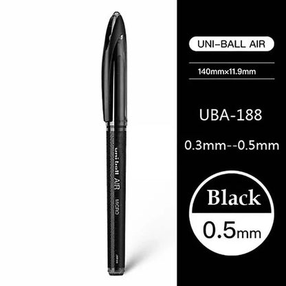 Uni Ball Air Micro Gel Rollerball Pen UBA-188 0.5/0.7MM Japanese Stationery Black Technology Straight Liquid Free Control Ink