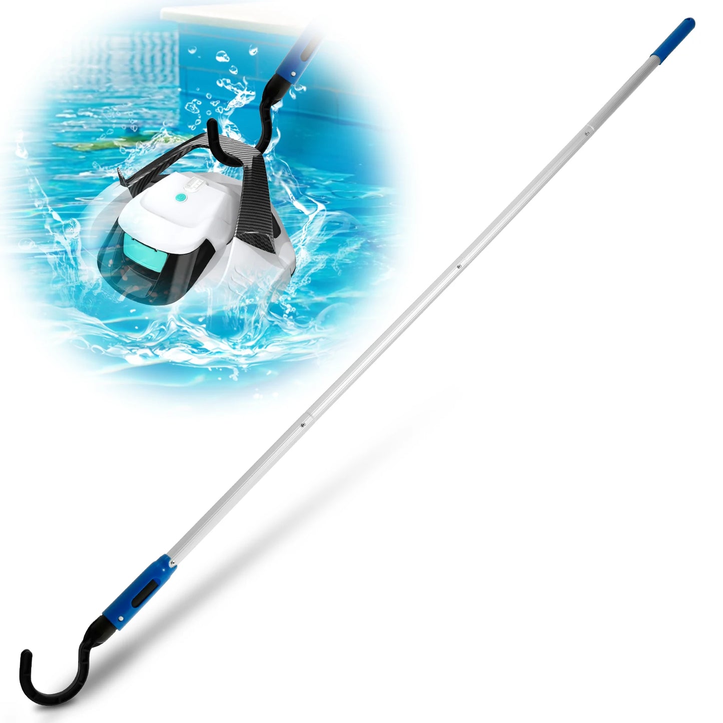 Robotic Pool Cleaner Pole Hook Detachable Plastic Pool Retrieval Hook Pool Vacuum Robot Telescopic Pole Hook Accessories