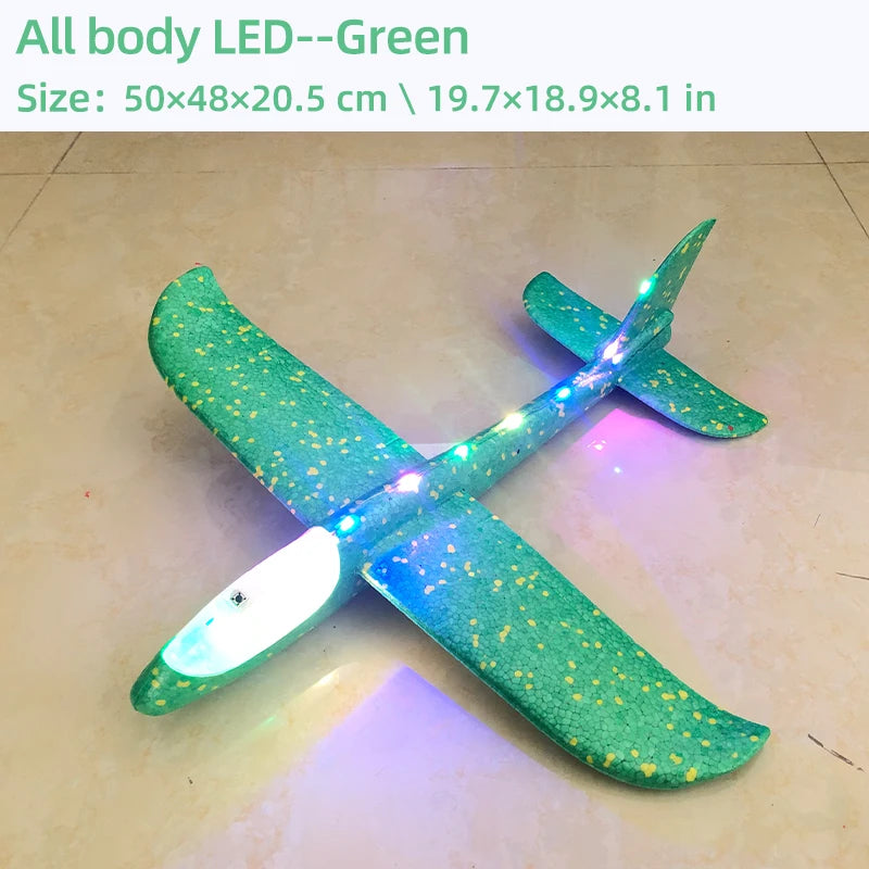 50/33CM Big Flash Foam Plane Glider Hand Throw Light Inertial AirPlane EPP Outdoor Launch Fun of Kids Toys for Children Boy Gift