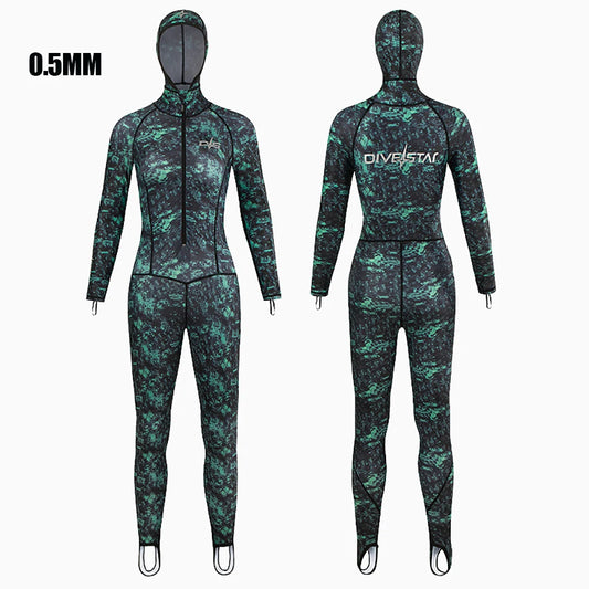0.5MM Lycra Swimsuit Women Men Summer Suits Fishing Diving Surfing Snorkeling Kayaking Camouflage Adult Full Body