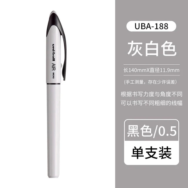 Uni Ball Air Micro Gel Rollerball Pen UBA-188 0.5/0.7MM Japanese Stationery Black Technology Straight Liquid Free Control Ink