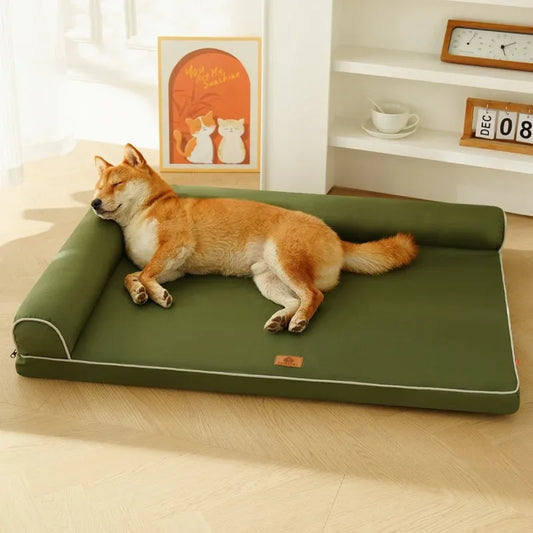 Cat Beds for Large Dogs Washable Removable Waterproof Pillow Cover and Anti-Slip Bottom Basket House Pet Supplies Accessories