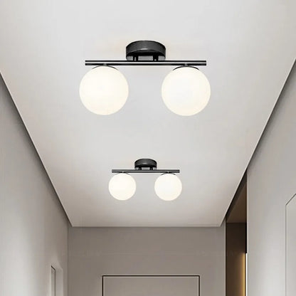 Modern LED Glass Ceiling Lights Full Copper Orb Glass Lamps Aisle Corridor Entry Living Rooms Bedrooms Home Decor Light Fixtures