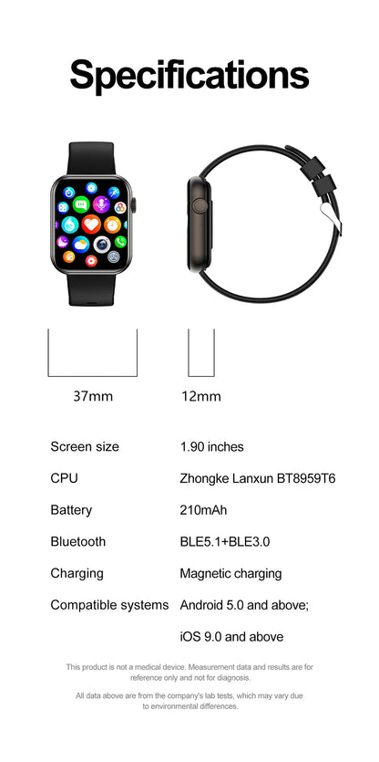 2025 New Smart Watch Full Touch Screen Bluetooth Call AI Voice Heart Rate Waterproof Watches Sports Bracelet Smartwatch Women